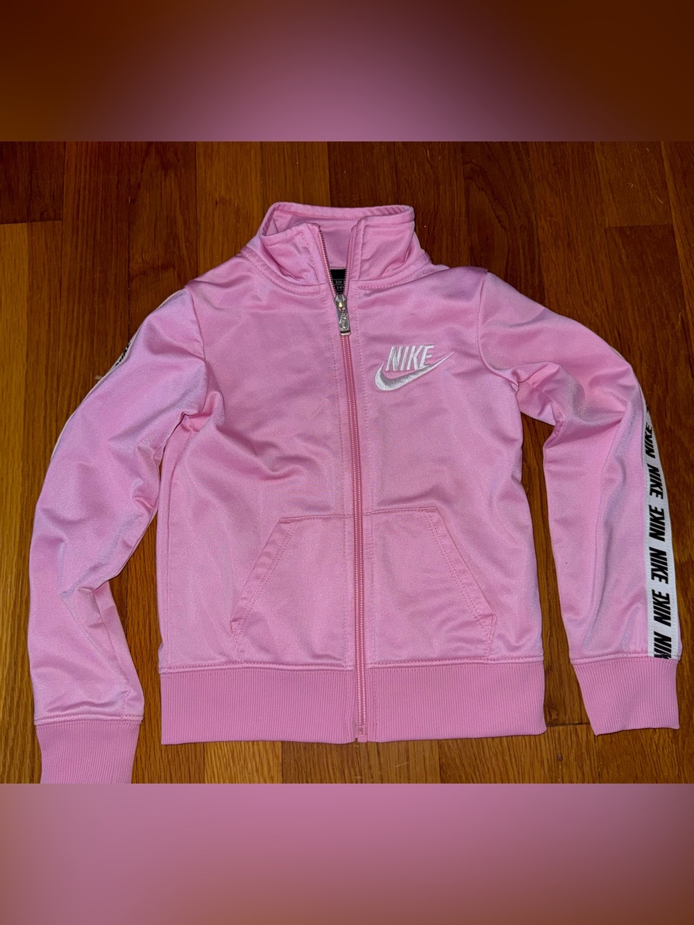 Nike Girls' Pink Zip-Up Track Jacket size 4